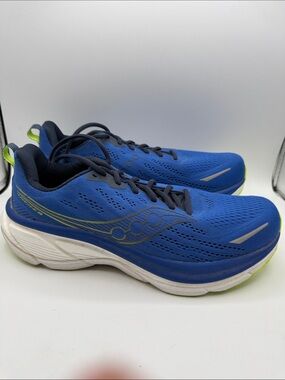 Saucony Hurricane 25 Men's 12W Blue Running Shoes with Lime Accents S12